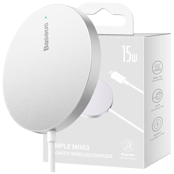 Baseus Simple Mini3 induktiv lader 15W sølv