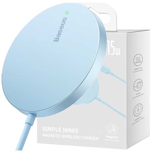 Baseus Simple Mini3 magnetlader MagSafe Qi 15W blå