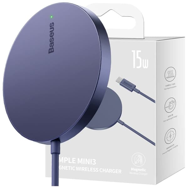 Baseus Simple Mini3 magnetlader MagSafe Qi 15W lilla