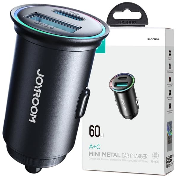 Joyroom JR-CCN04 60 W USB-A USB-C Minilader - Svart