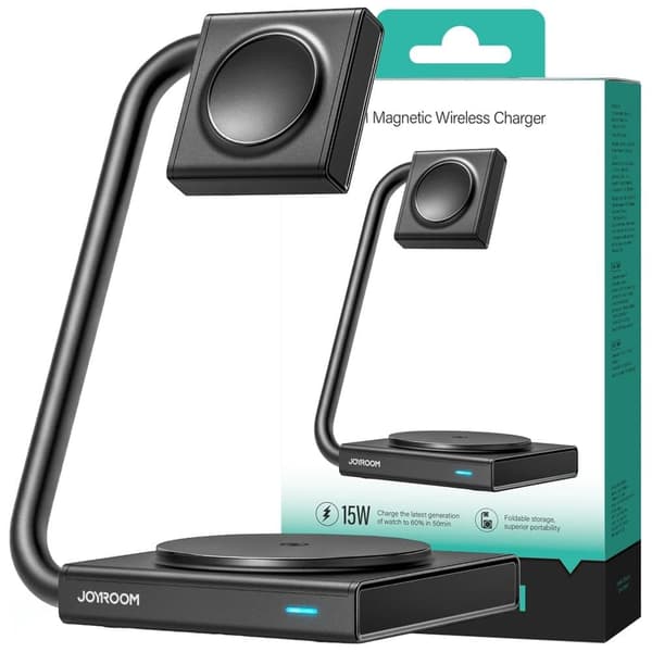 Joyroom JR-WQN05 15W MagSafe / Qi 2in1 induktiv lader sammenleggbar - svart
