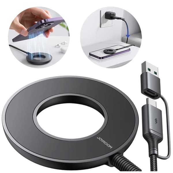 Joyroom trådløs magnetisk lader 15W svart (JR-WQM03)