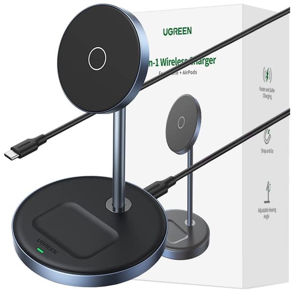 Ugreen CD317 MagSafe / Qi 2in1 ladestasjon - svart