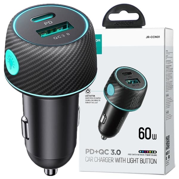 60 W USB-C USB-A billader Joyroom JR-CCN01 - svart