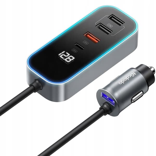 Billaddare, USB-utgang, USB-C PD, 107 W LED-skjerm, Mcdodo