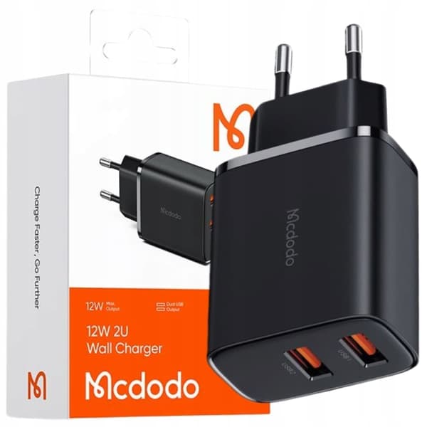 MCDODO LITEN UNIVERSELL TELEFONLADDARE STRÖMFÖRSÖRJNING 2X USB 12W