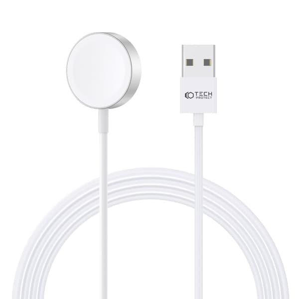 TECH-PROTECT ULTRABOOST MAGNETISK LADEKABEL 120cm APPLE WATCH WHITE