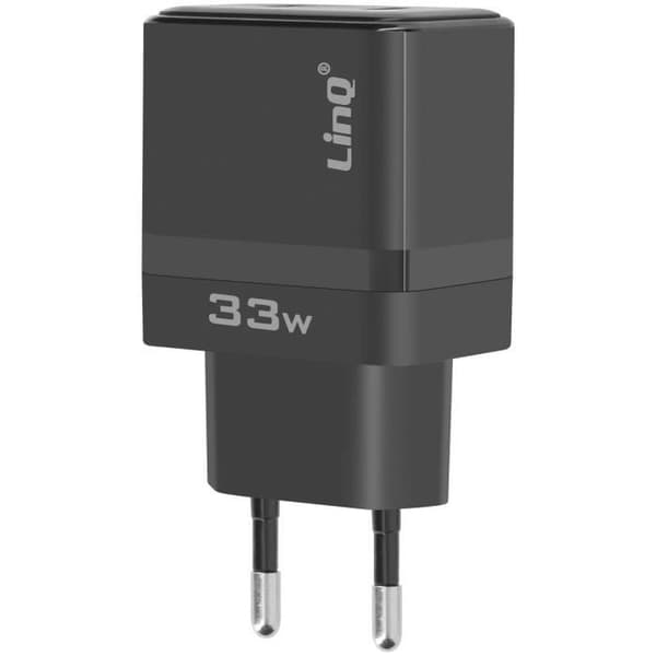 USB-C laddare 33W - LINQ - Svart - Kompakt - Snabb - Power Delivery
