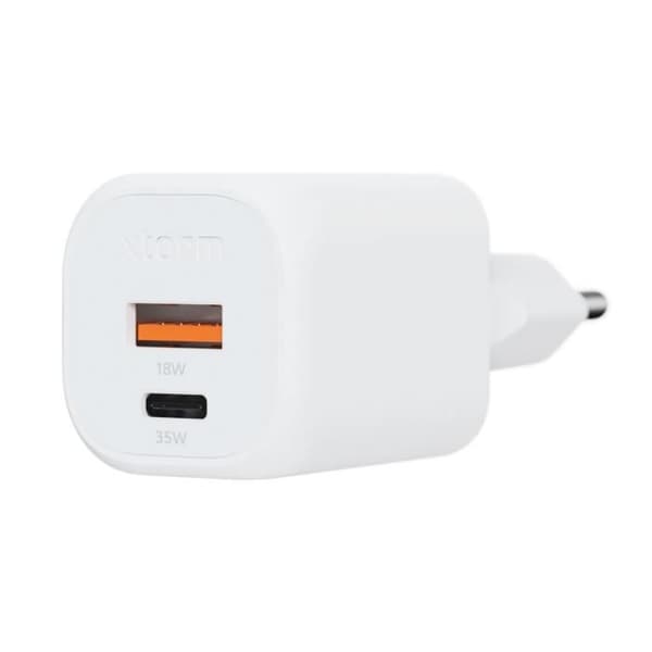 GaN² Sektorladdare 35W USB C + USB Kompaktformat Xtorm Vit