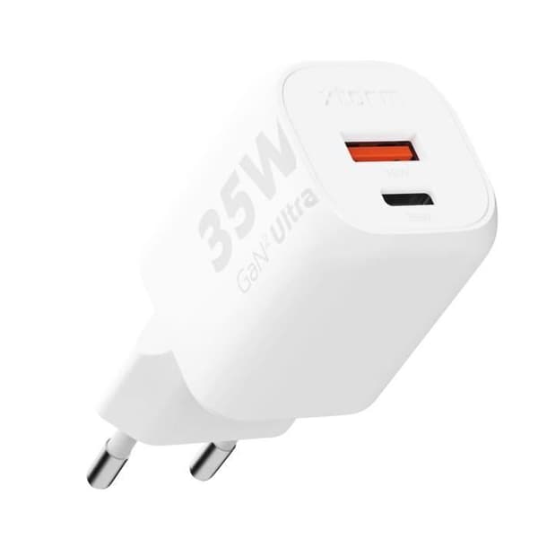GaN² Sektorladdare 35W USB C + USB Kompaktformat Xtorm Vit