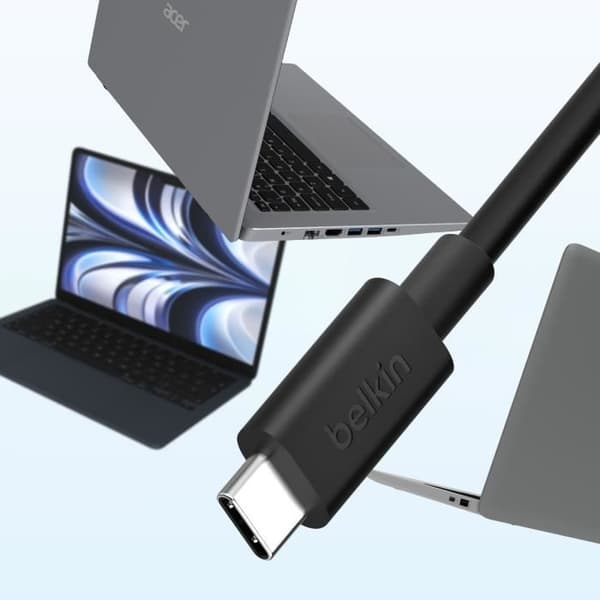 Laddare - BELKIN - GaN - USB-C 100W - Svart - för bärbar dator och MacBook