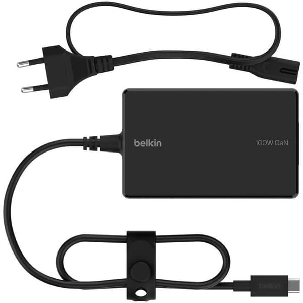 Laddare - BELKIN - GaN - USB-C 100W - Svart - för bärbar dator och MacBook