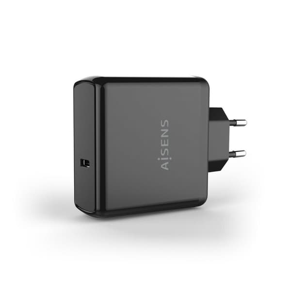 Oplader Aisens ASCH-1PD60-BK Sort USB-C (1 enheder) Sort