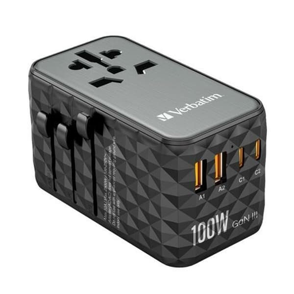 Adapter Verbatim Sort Grå 100 W