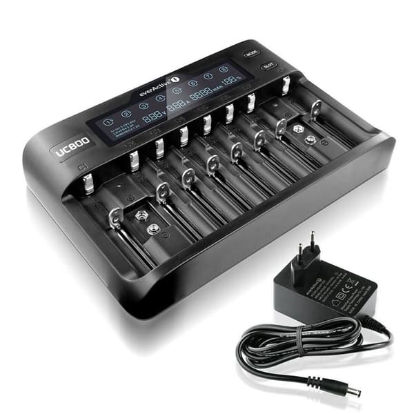 Bærbar oplader EverActive UC-800 Sort 2000 mAh 1000 mAh
