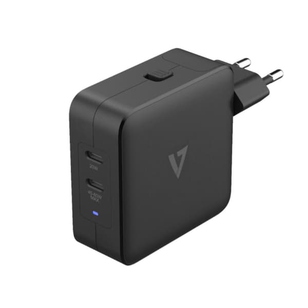 Bærbar oplader V7 ACUSBC65WGAN Sort