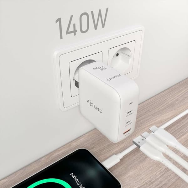 Seinälaturi Aisens ASCH-140W3P030-W Valkoinen 140 W (1 osaa)