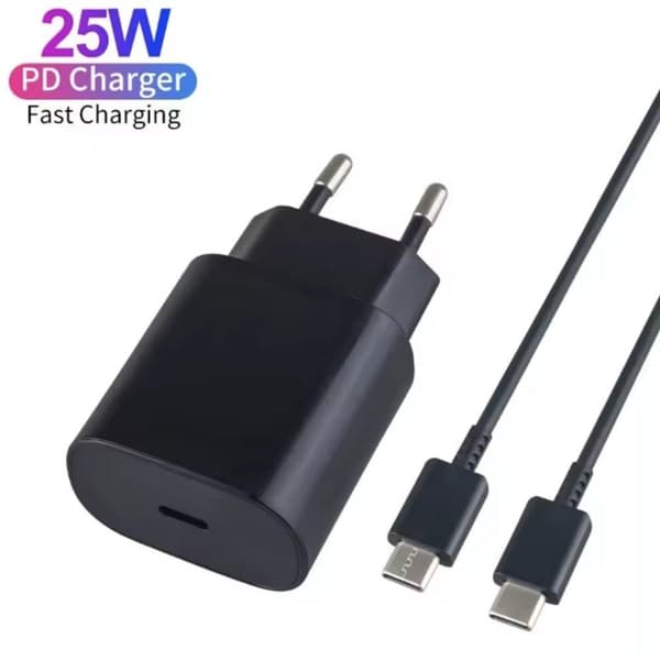 Laddare till Samsung 25W - Snabbladdare USB-C - Strömadapter+Kabel 2 Meter