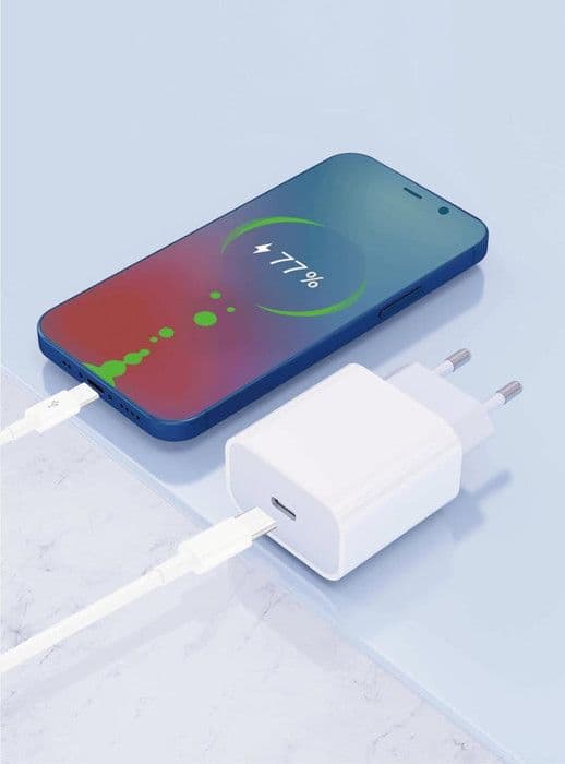 PH26 20W snabbladdare + USB-C-kabel kompatibel för Realme 12x 5G Kina (laddarpaket + 2M kabel)