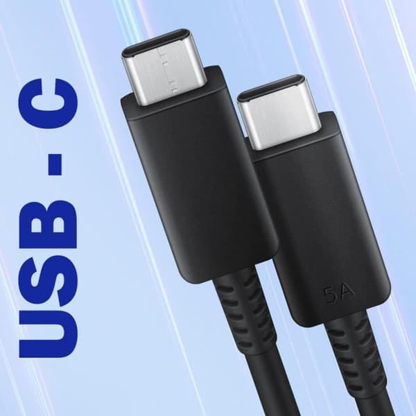 2x USB-C 50W supersnabbladdning 2.0-laddare + officiell Samsung USB-C-kabel svart