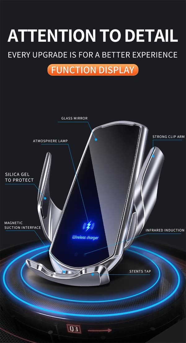 30W Dual Mode wireless car charger + Magnetic direct charging
