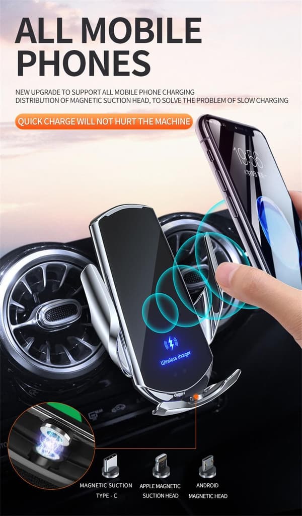 30W Dual Mode wireless car charger + Magnetic direct charging