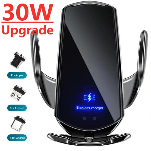 30W Dual Mode trådlös billaddare + Magnetisk direktladdning