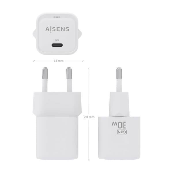 Vægoplader Aisens ASCH-30W1P018-W Hvid 30 W (1 enheder)