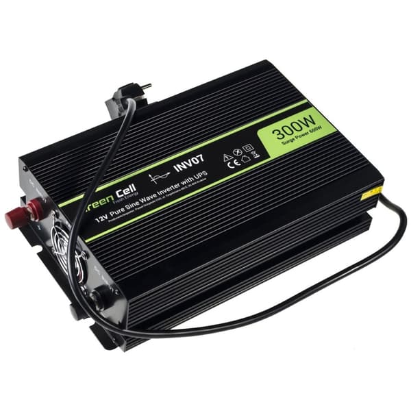 Green Cell INV07 virtalähde/invertteri Auto 300 W musta