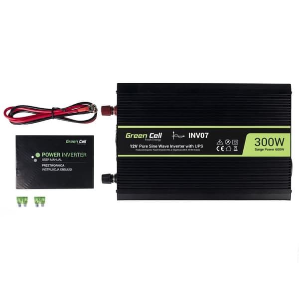 Green Cell INV07 virtalähde/invertteri Auto 300 W musta