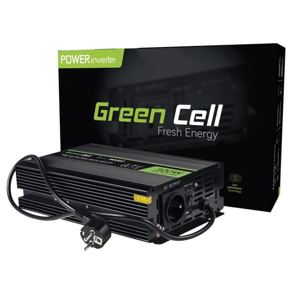 Green Cell INV07 virtalähde/invertteri Auto 300 W musta musta