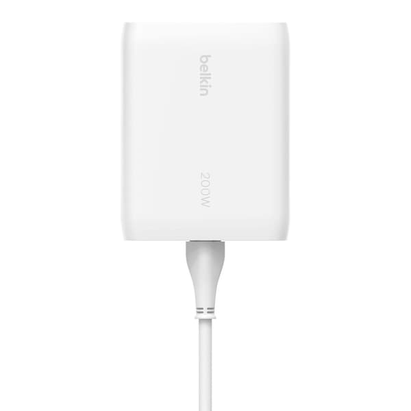 BELKIN VÆGLADER 4X PORT USB-C GAN 200W, HVID