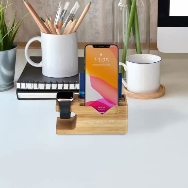 Laddstation - Okänt MÄRKE - 10044735-0 - Smartphone-laddare - Ansluten klockstöd - Vit