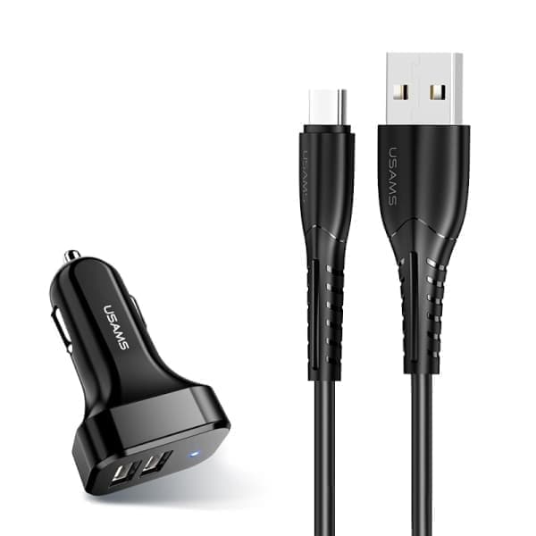 USAMS Lad. yksin. 2xUSB C13 2.1A USB-C musta/musta NTU35TC13TZ