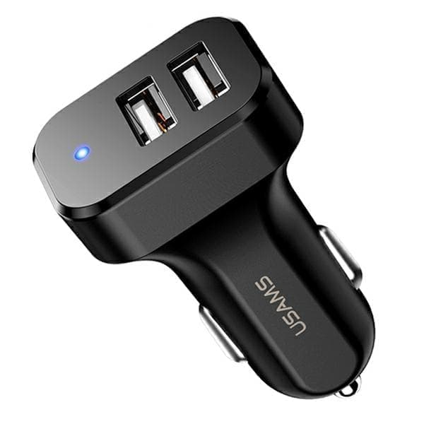 USAMS Lad. yksin. 2xUSB C13 2.1A musta/musta (vain pää) CC87TC01