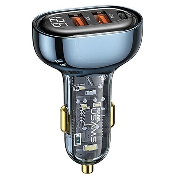 USAMS Lad. yksin. 2xUSB+1xUSB-C 80W pikalataus sininen/sininen CC159CC02 (US-CC159)