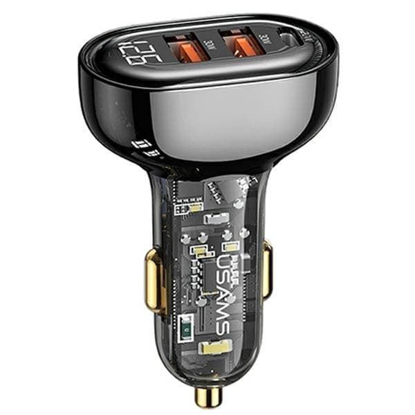 USAMS Lad. yksin. 2xUSB+1xUSB-C 80W pikalataus musta/musta CC159CC01 (US-CC159)