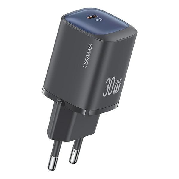 USAMS Lad. verkkoon. CC251 30W GaN USB-C Pikalataus HC Series musta/musta CC251TC01