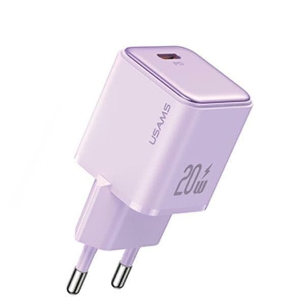 USAMS Lad. verkkoon. 1xUSB-C PD20W (vain pää) PD3.0 Pikalataus violetti/violetti X-ron-sarja CC183TC03 (US-CC183)