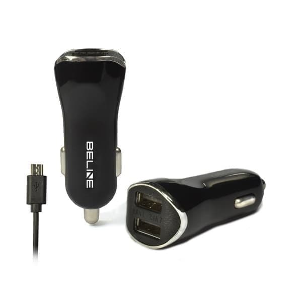 Beline Ład. yksin. 2xUSB + microUSB 2.1A musta/musta