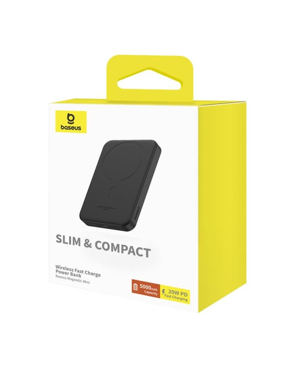 Minivirtapankki 5000mAh 20W + USB-C-kaapeli 20V / 3A musta
