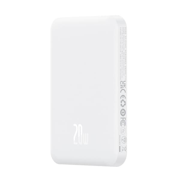 Minivirtapankki 5000mAh 20W + USB-C-kaapeli 20V / 3A valkoinen Valkoinen