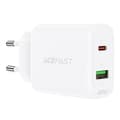 Miniatyrbillede 1 af 6: USB-C og USB 20W vægoplader PPS PD QC 3.0 AFC FCP hvid