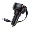 Miniatyrbillede 1 af 6: Biloplader med udtrækkeligt kabel til iPhone Lightning USB-C 60W, sort