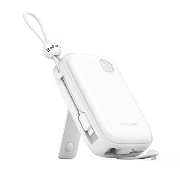 Cutie Series 22,5W 20000mAh Powerbank med USB-A USB-C Stander iPhone Hvid