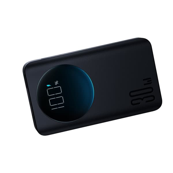 2in1 Powerbank 10000mAh 30W LED USB-taskulamppu USB-C musta