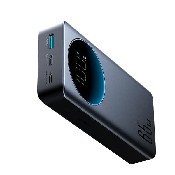 Digital powerbank 20000mAH 65W 3A USB USB-C sort