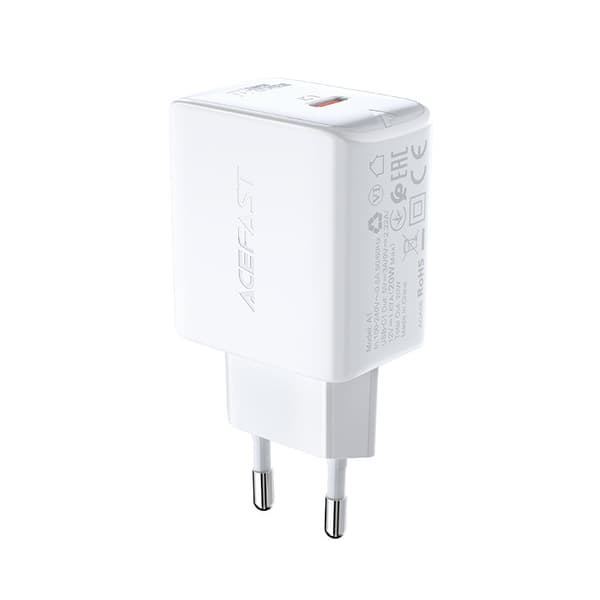 Hurtig USB-C 20W Power Delivery oplader, hvid