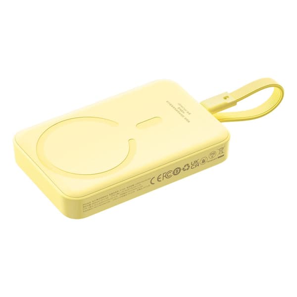 Mini Powerbank MagSafe 10000mAh 30W med USB-C kabel 0,3m gul