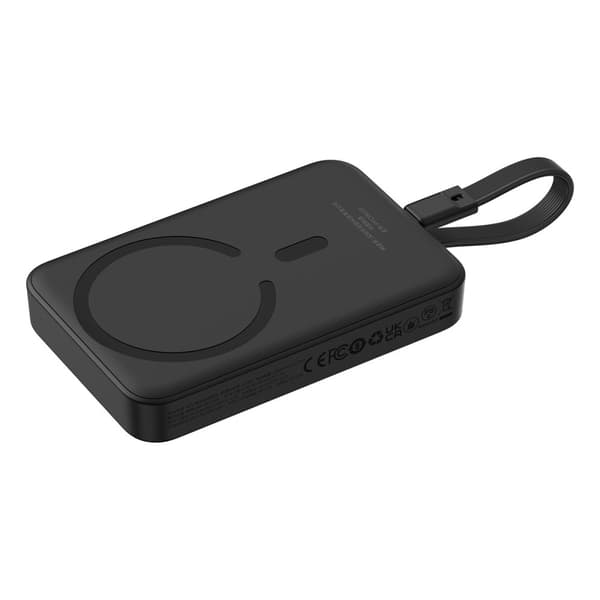 Mini Powerbank MagSafe 10000mAh 30W USB-C-kaapelilla 0,3m musta